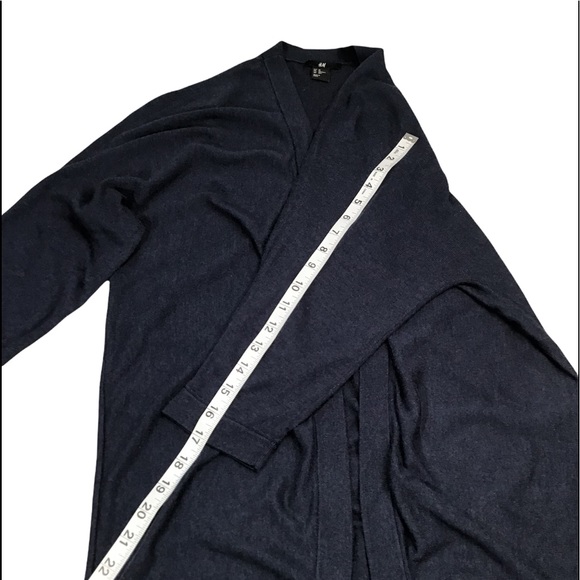 H&M - Open-Front Cardigan Sweater w/ 3/4 Sleeve Navy Blue XS (Oversized) - Picture 2 of 12